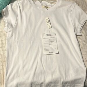 Madewell White Crew Neck Short Sleeve Tee